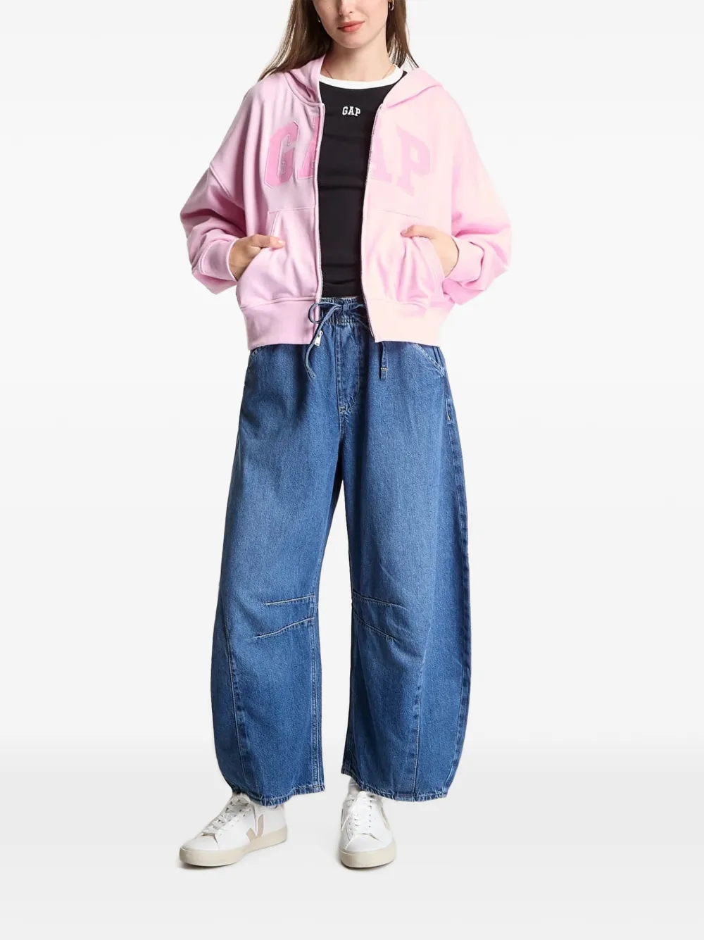 GAP Hoodie met logopatch Roze