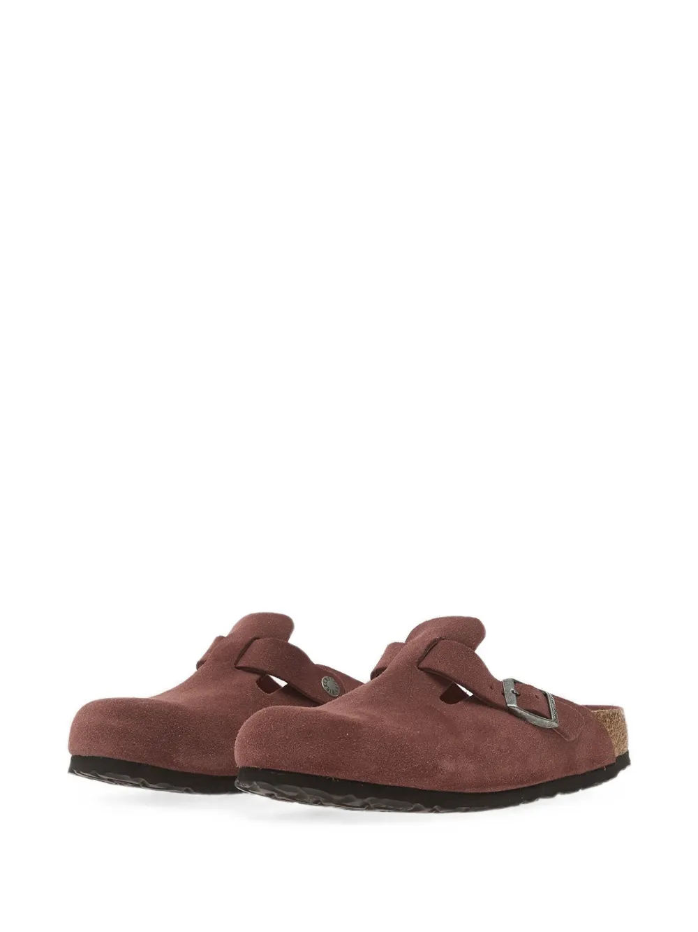 Birkenstock Boston buckle-fastening suede clogs Bruin
