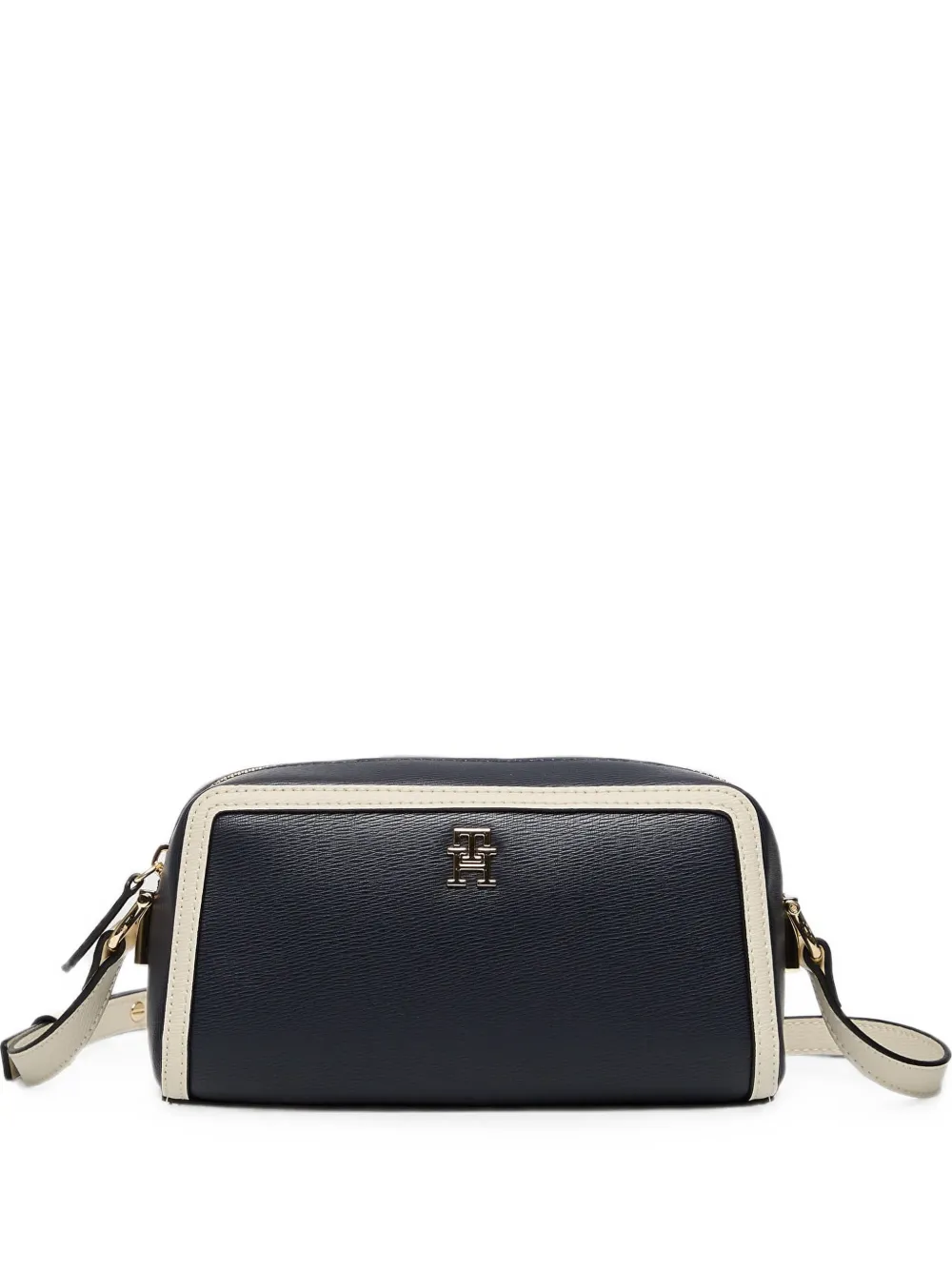 Tommy Hilfiger logo-plaque monogram strap shoulder bag - Blu