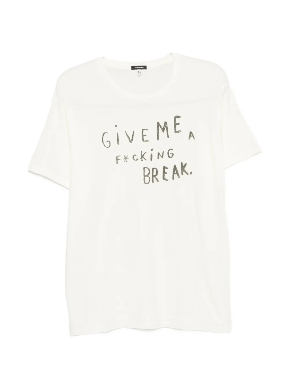 R13 lettering-print T-shirt - Toni neutri