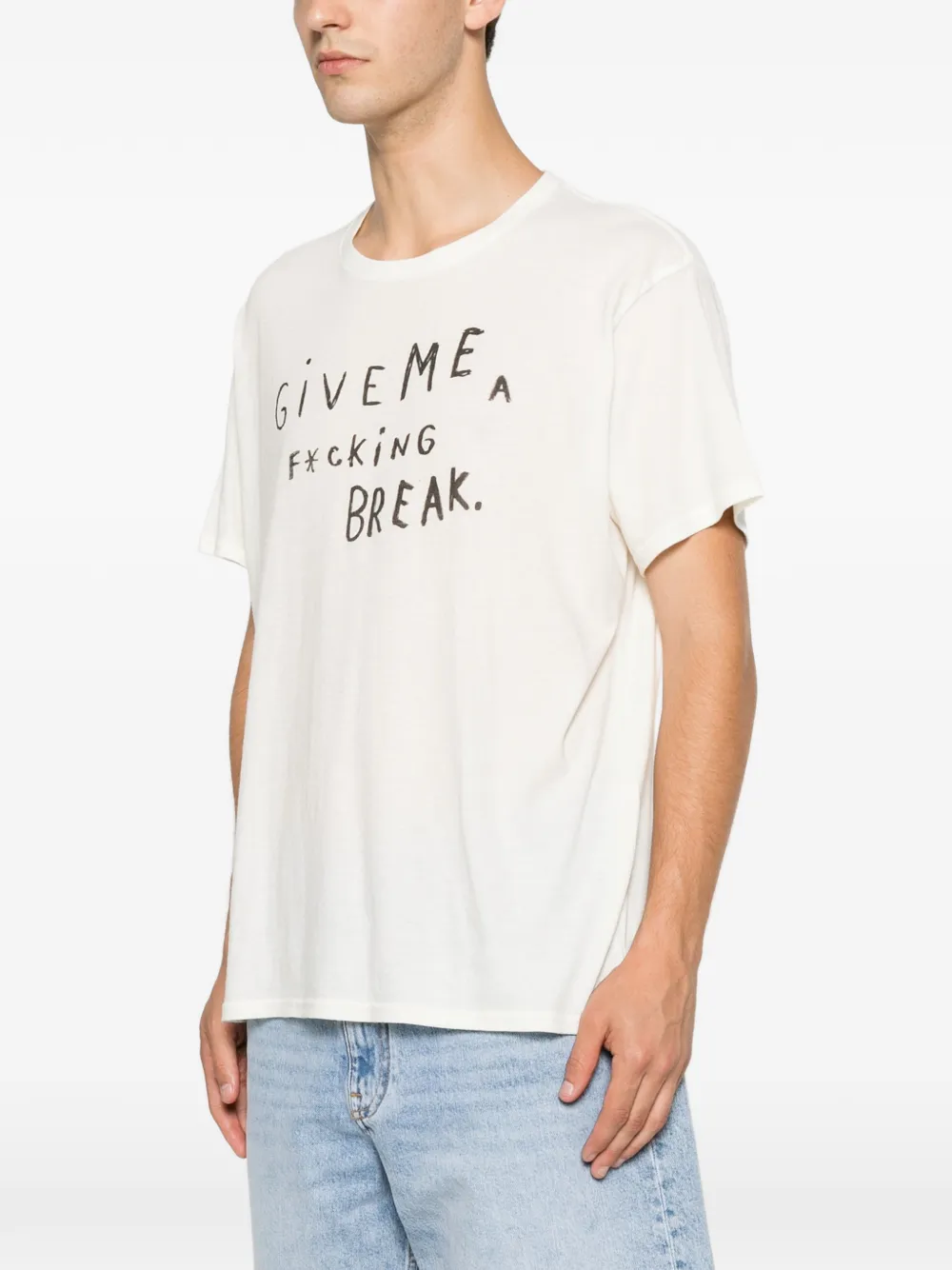 R13 T-shirt met print Beige