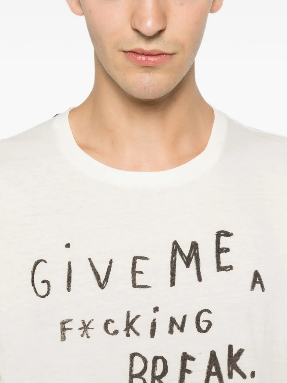 R13 T-shirt met print Beige