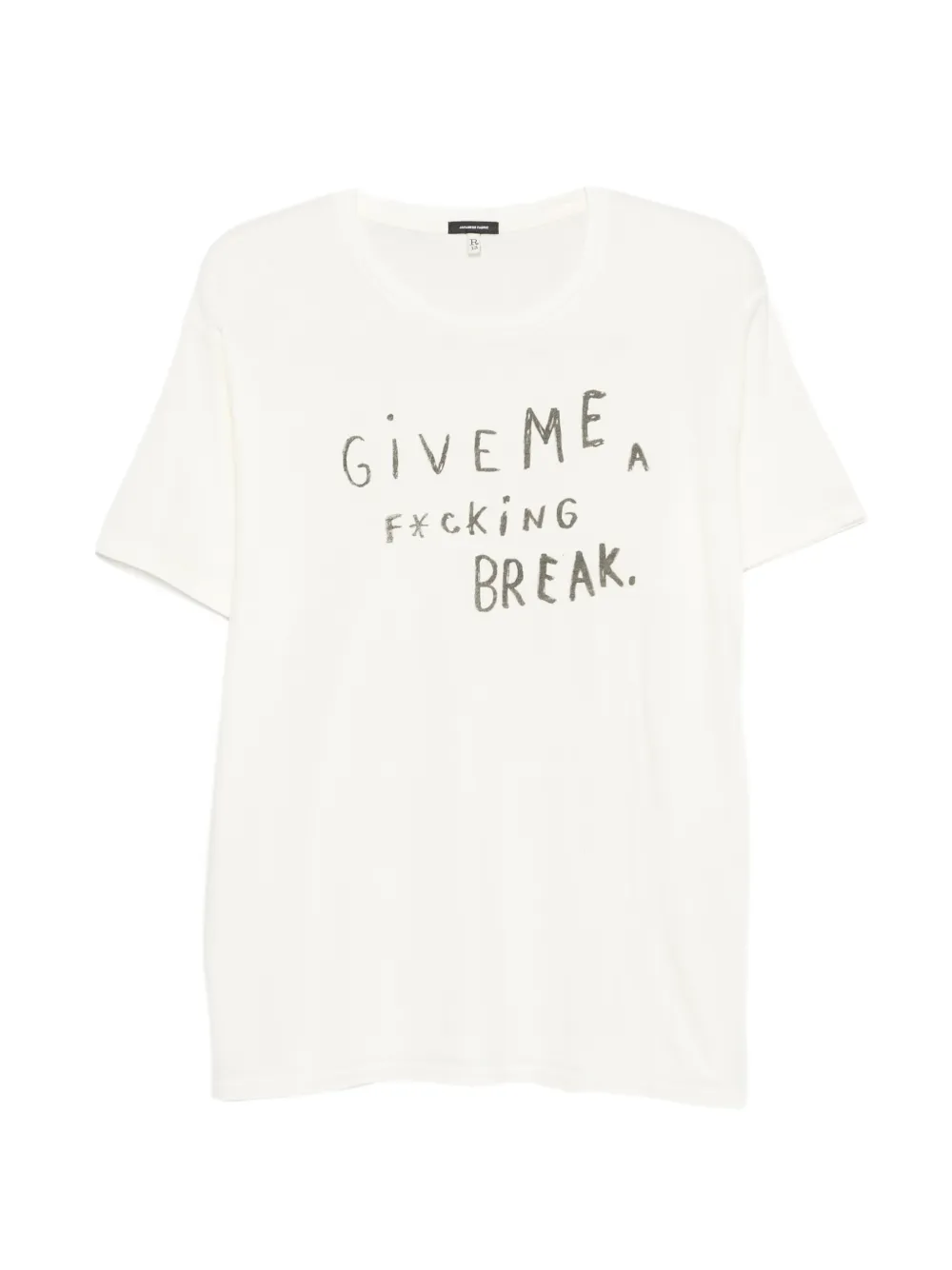 R13 lettering-print T-shirt - Toni neutri