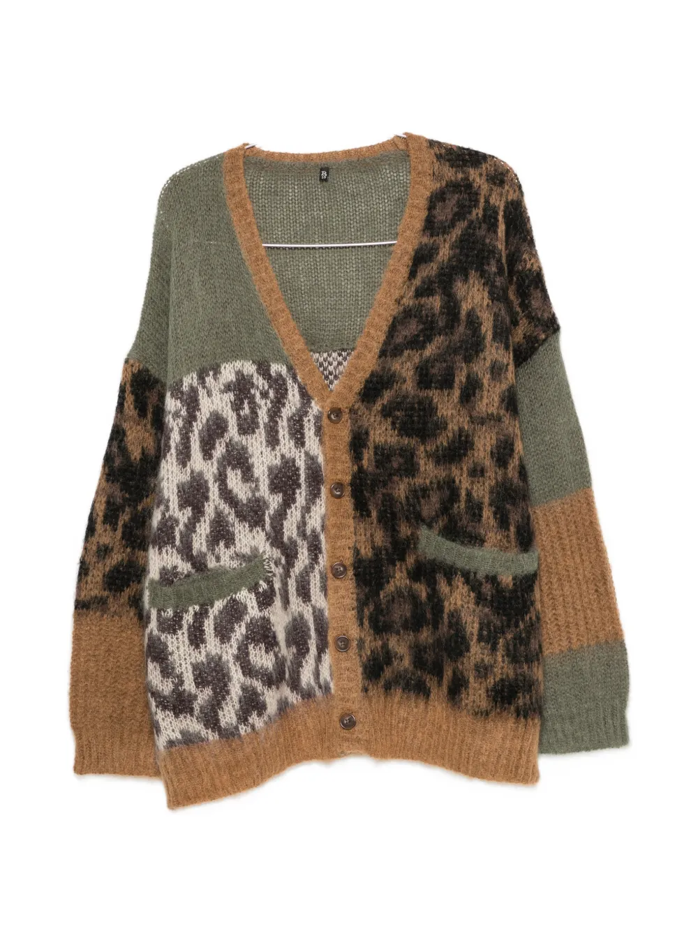 R13 leopard-print cardigan - Marrone