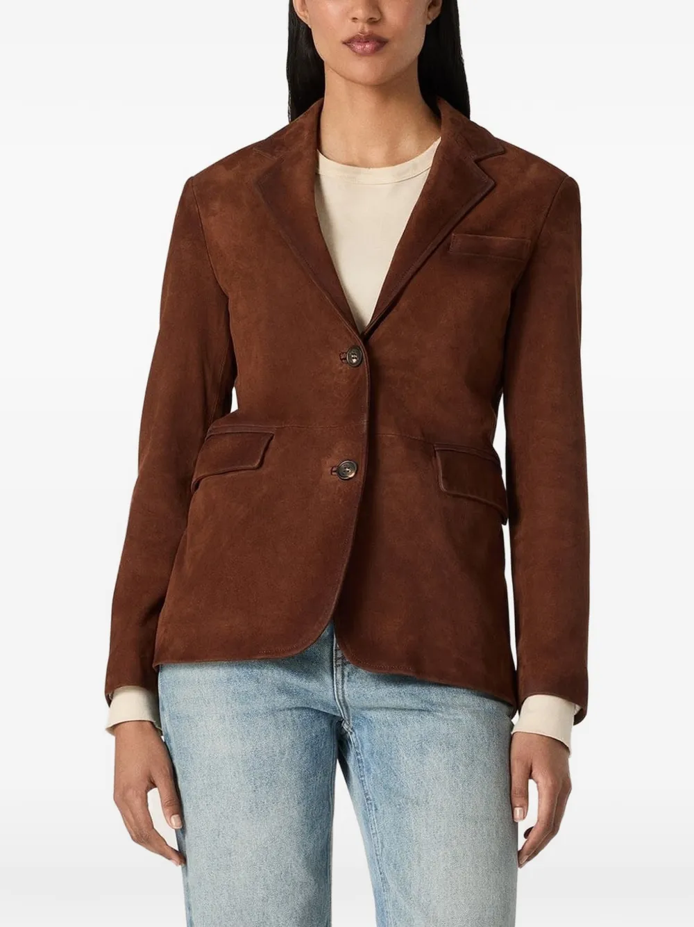 Golden Goose suede single-breasted blazer