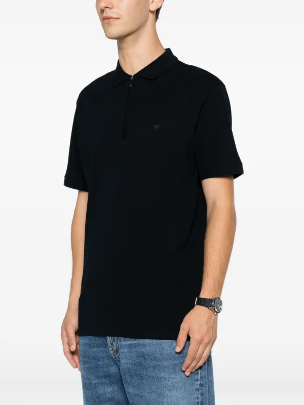 Emporio Armani ジップ ポロシャツ | ブルー | FARFETCH JP