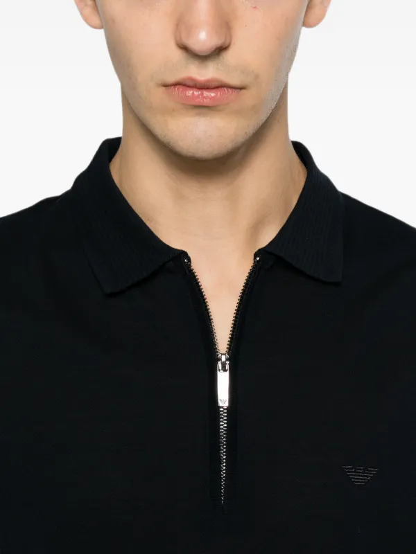 Emporio Armani ジップ ポロシャツ | ブルー | FARFETCH JP