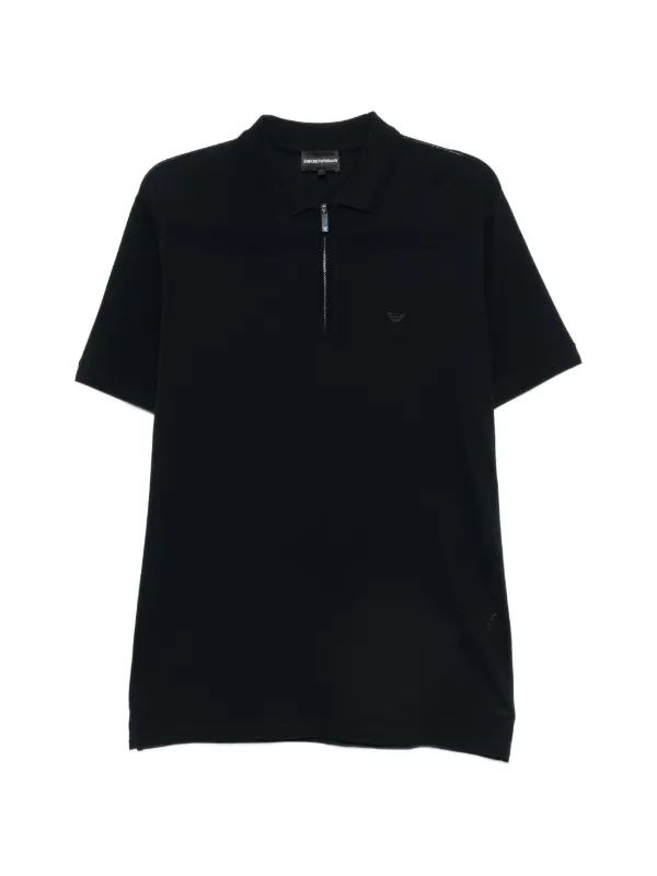 Emporio Armani ジップ ポロシャツ | ブルー | FARFETCH JP