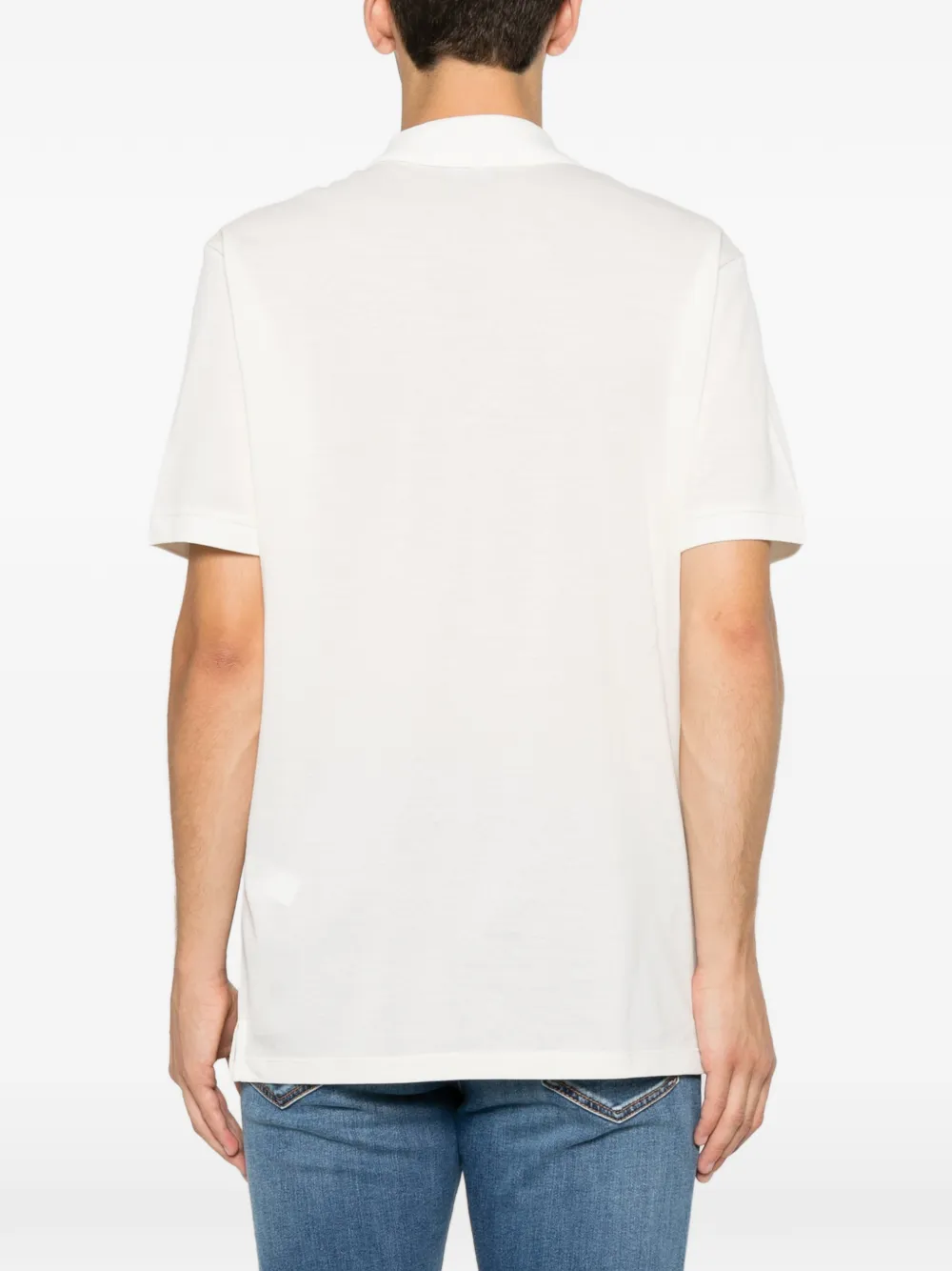 Emporio Armani Poloshirt met logo-patch en kwartrits Beige