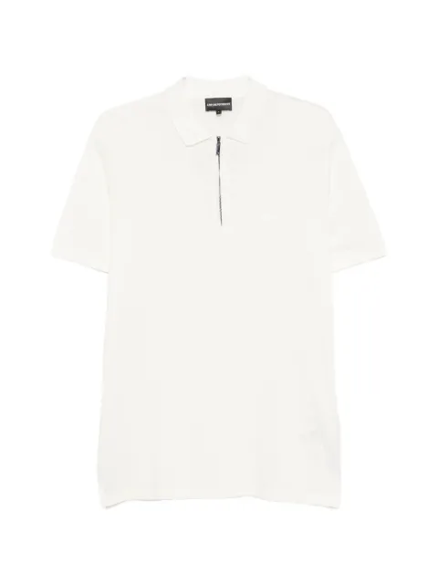 Emporio Armani quarter-zip logo-patch polo shirt