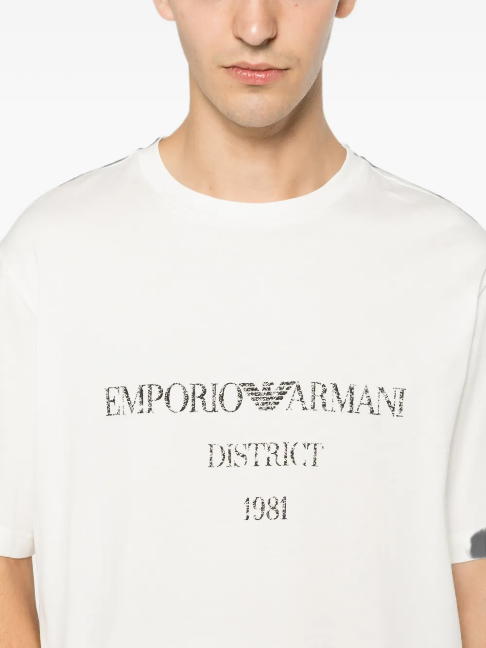 Emporio Armani T-shirt met logoprint met ronde hals Wit