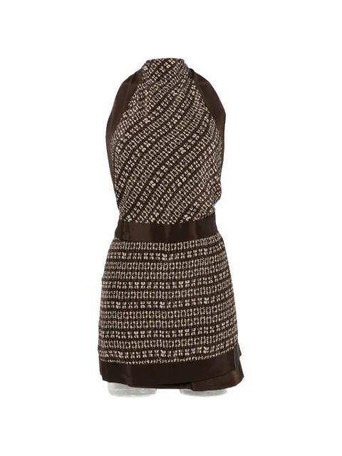 SIR. Astrid printed halter-neck mini dress
