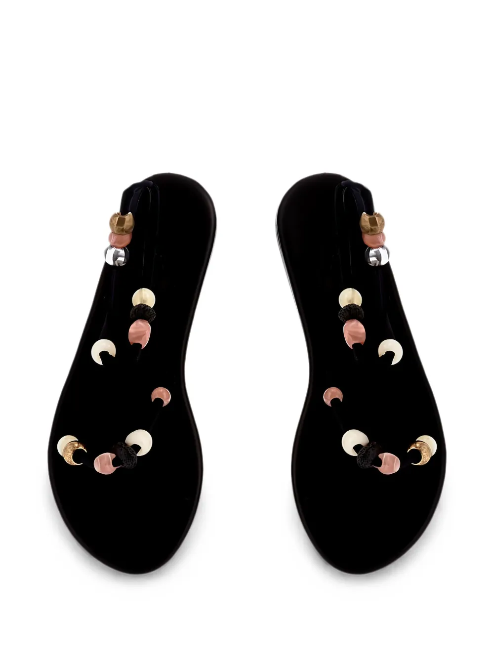 Ancient Greek Sandals Eleftheria bead-embellished sandals Zwart