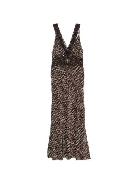 SIR. lace-panelled printed maxi dress