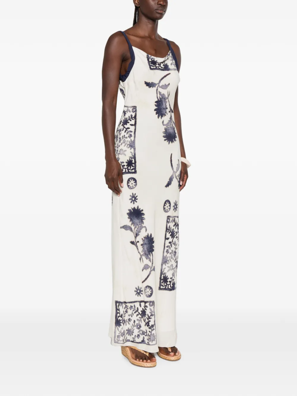 SIR. Jurk met bloemenprint Beige