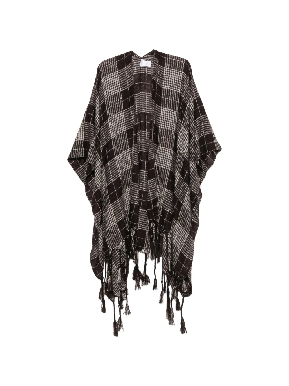 Brunello Cucinelli check tassel-trimmed ponchos - Braun