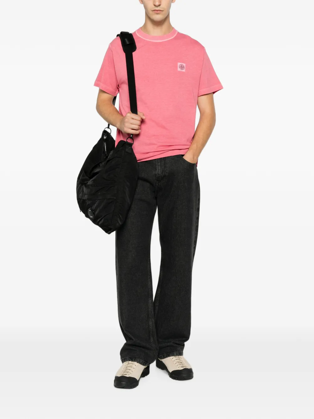 Stone Island Jersey T-shirt met biologisch katoen Roze