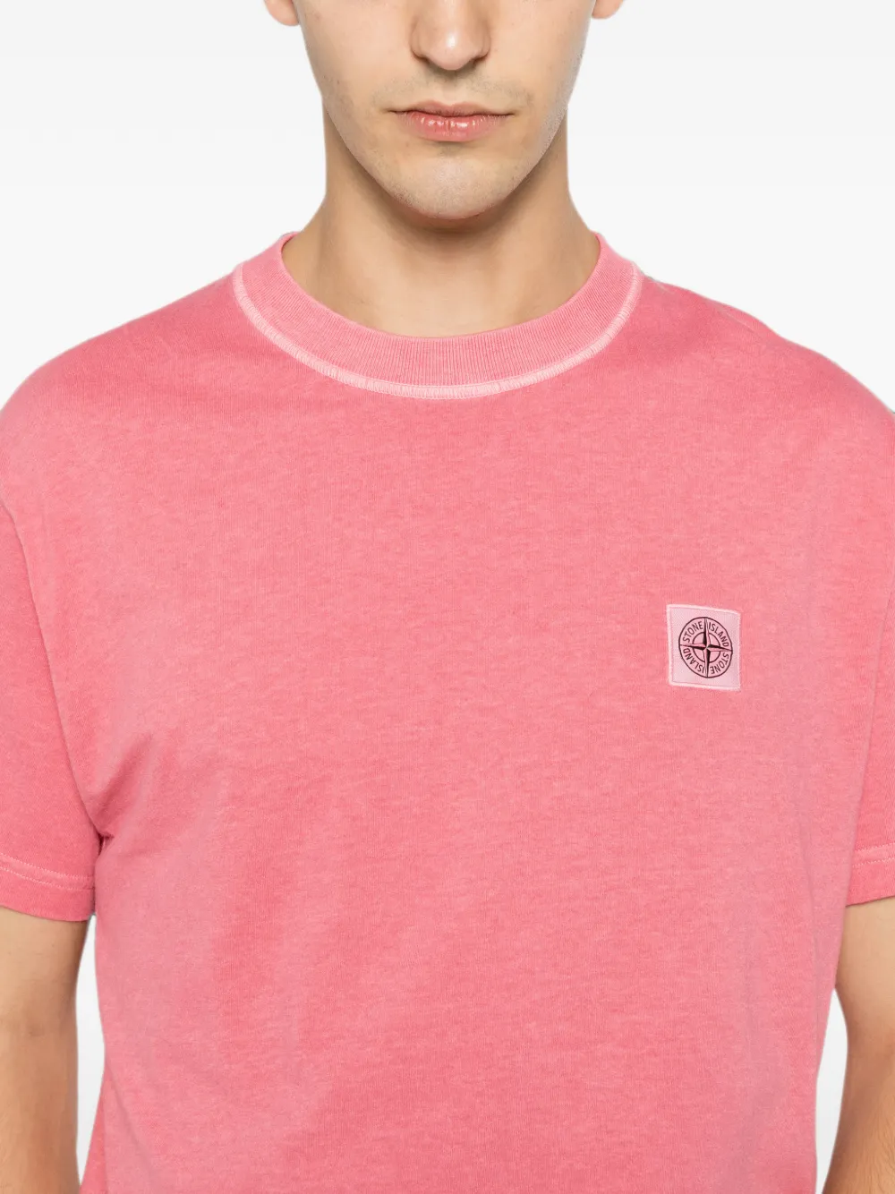 Stone Island Jersey T-shirt met biologisch katoen Roze