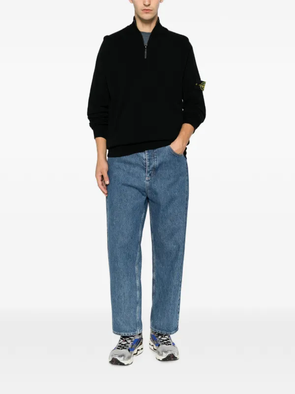 Stone Island quarter-zip Sweater | Black | FARFETCH