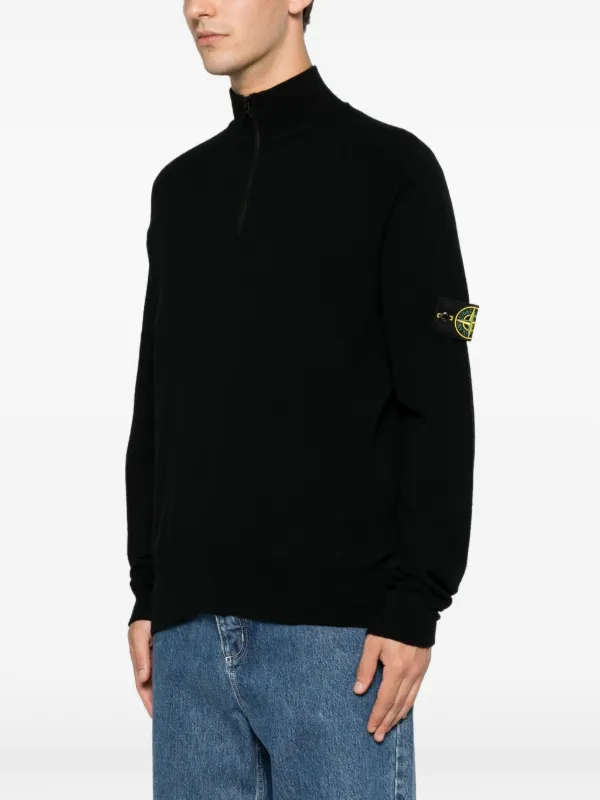 Stone Island quarter-zip Sweater | Black | FARFETCH