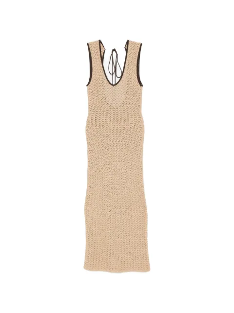 SIR. crochet-knit open-back maxi dress