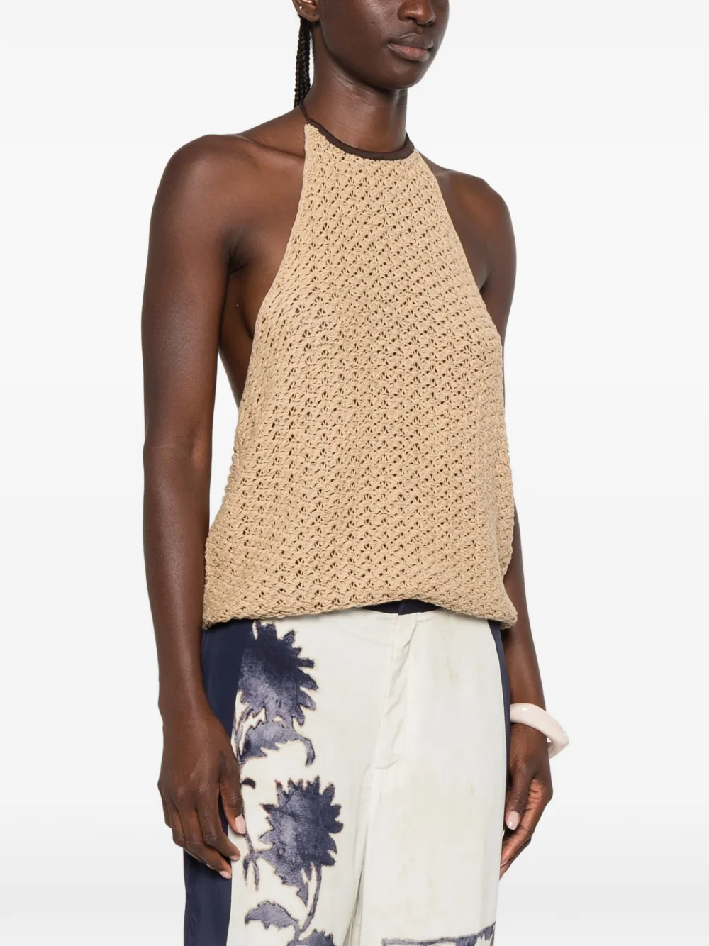 SIR. Gehaakte top Beige