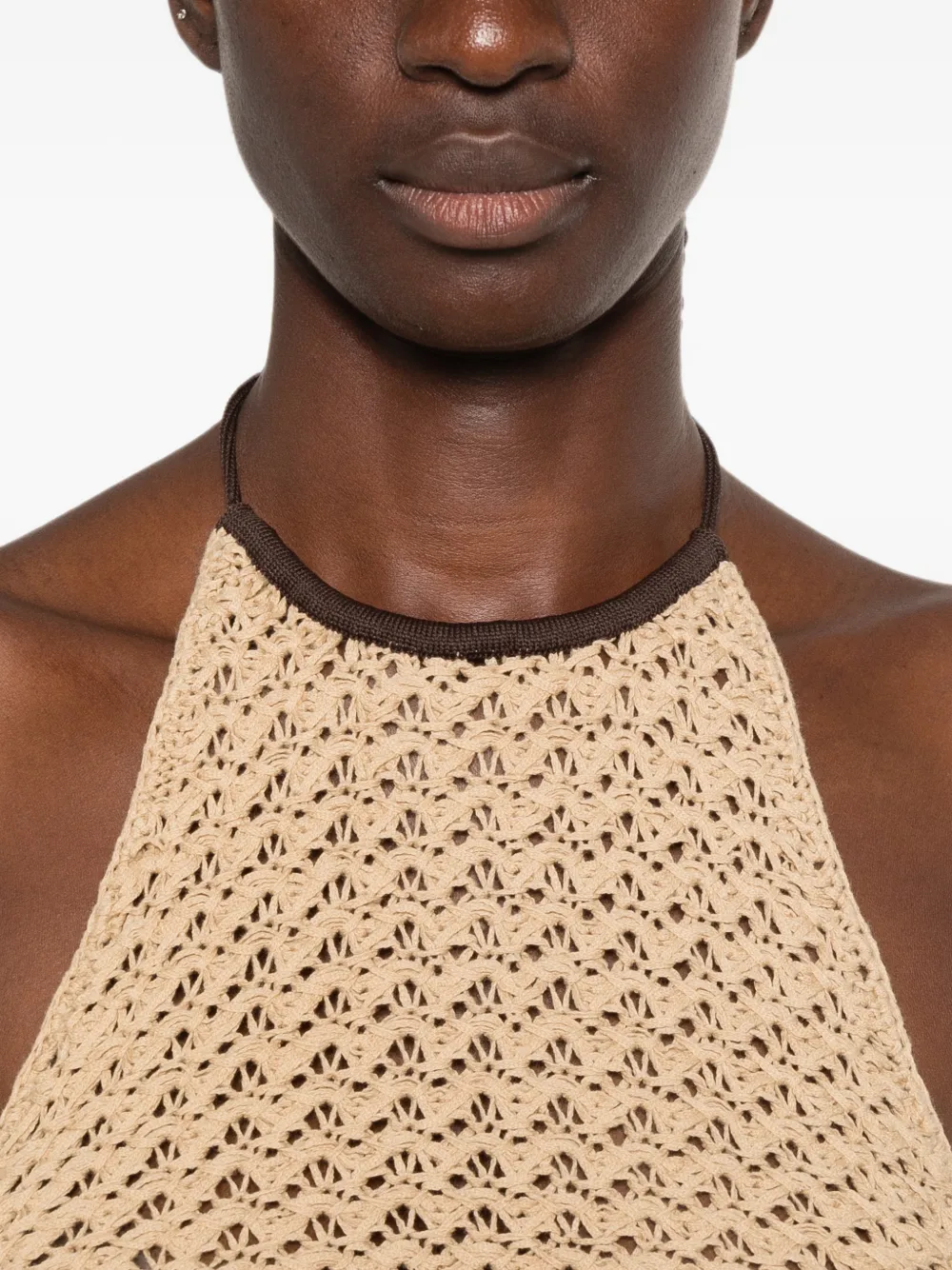 SIR. Gehaakte top Beige