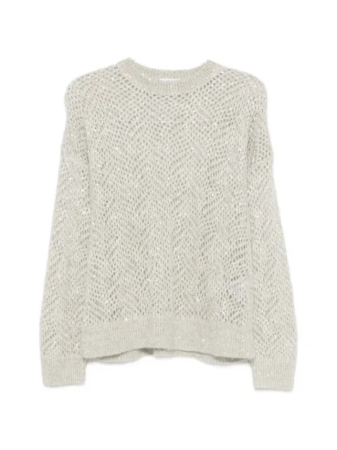 Brunello Cucinelli sequin-embellished open-knit sweater