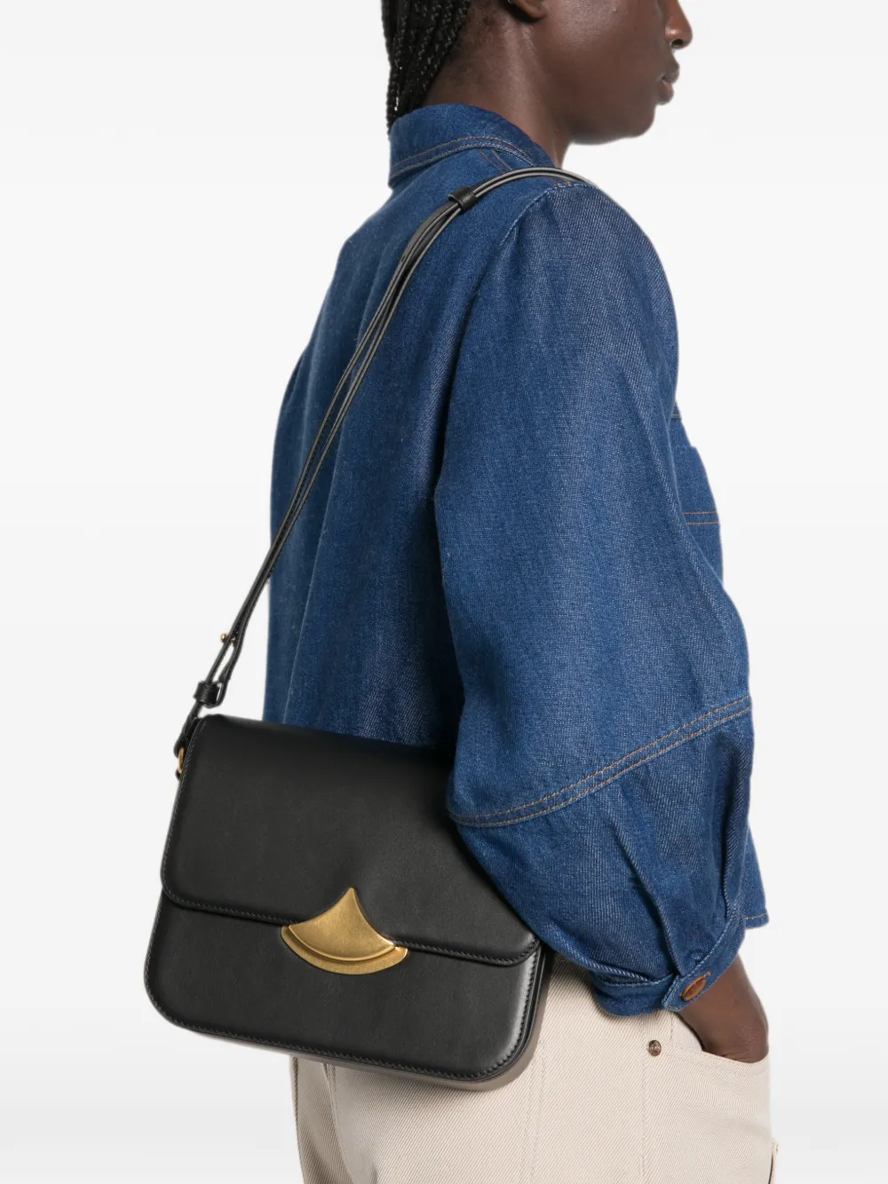 Sessùn gold-tone hardware shoulder bag - Black