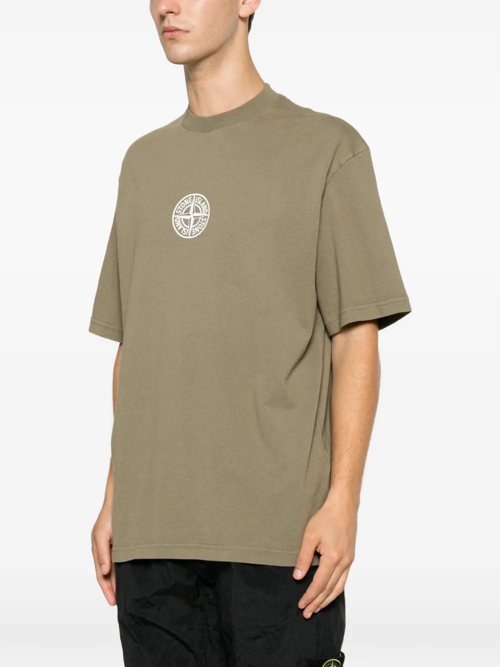 Stone Island T-shirt met logoprint Groen