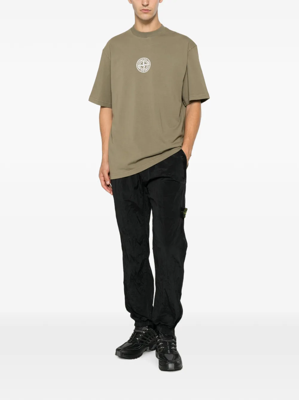 Stone Island T-shirt met logoprint Groen
