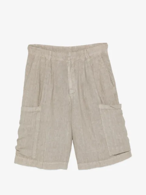 InLinum pleated-detailing shorts