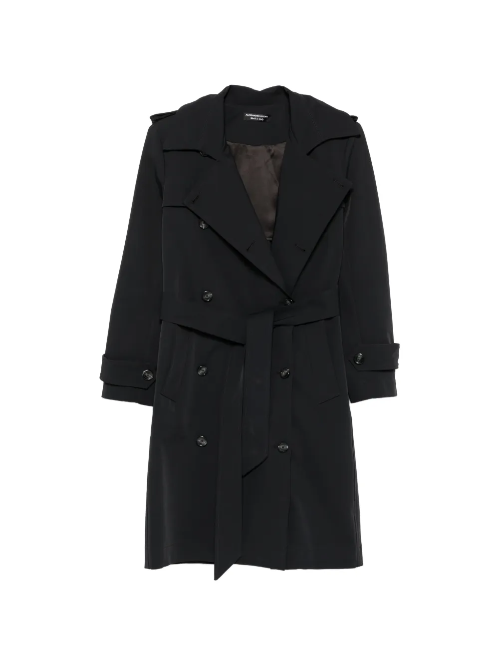 ALESSANDRO LEGORA double-breasted belted trench coat - Schwarz