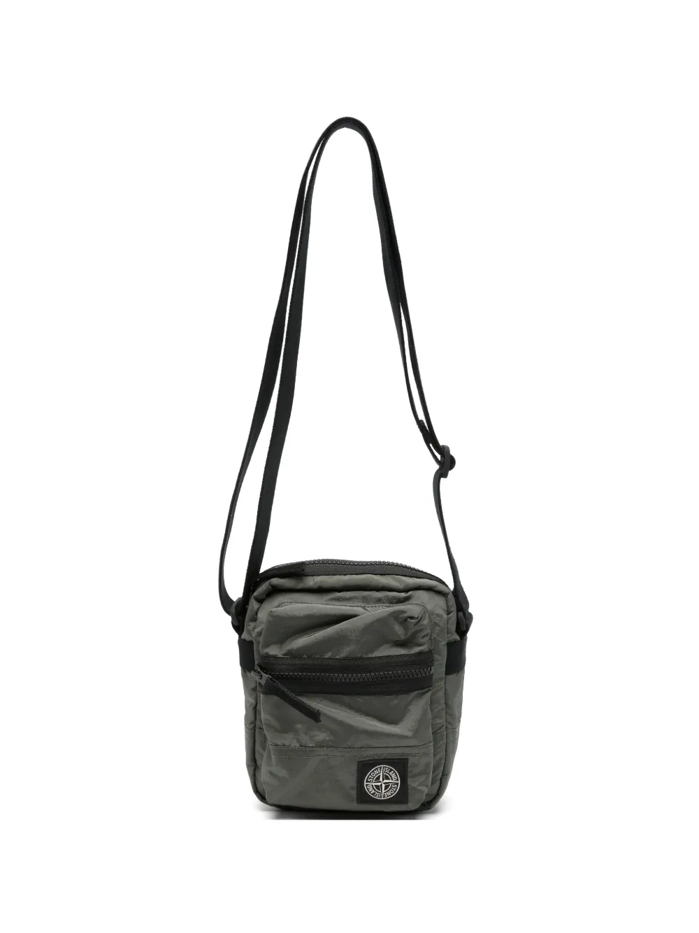 Stone Island logo-patch messenger bag - Verde