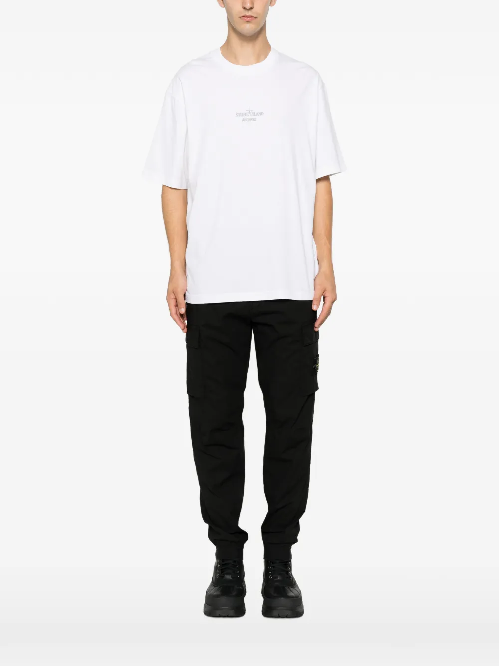 Stone Island T-shirt met print Wit