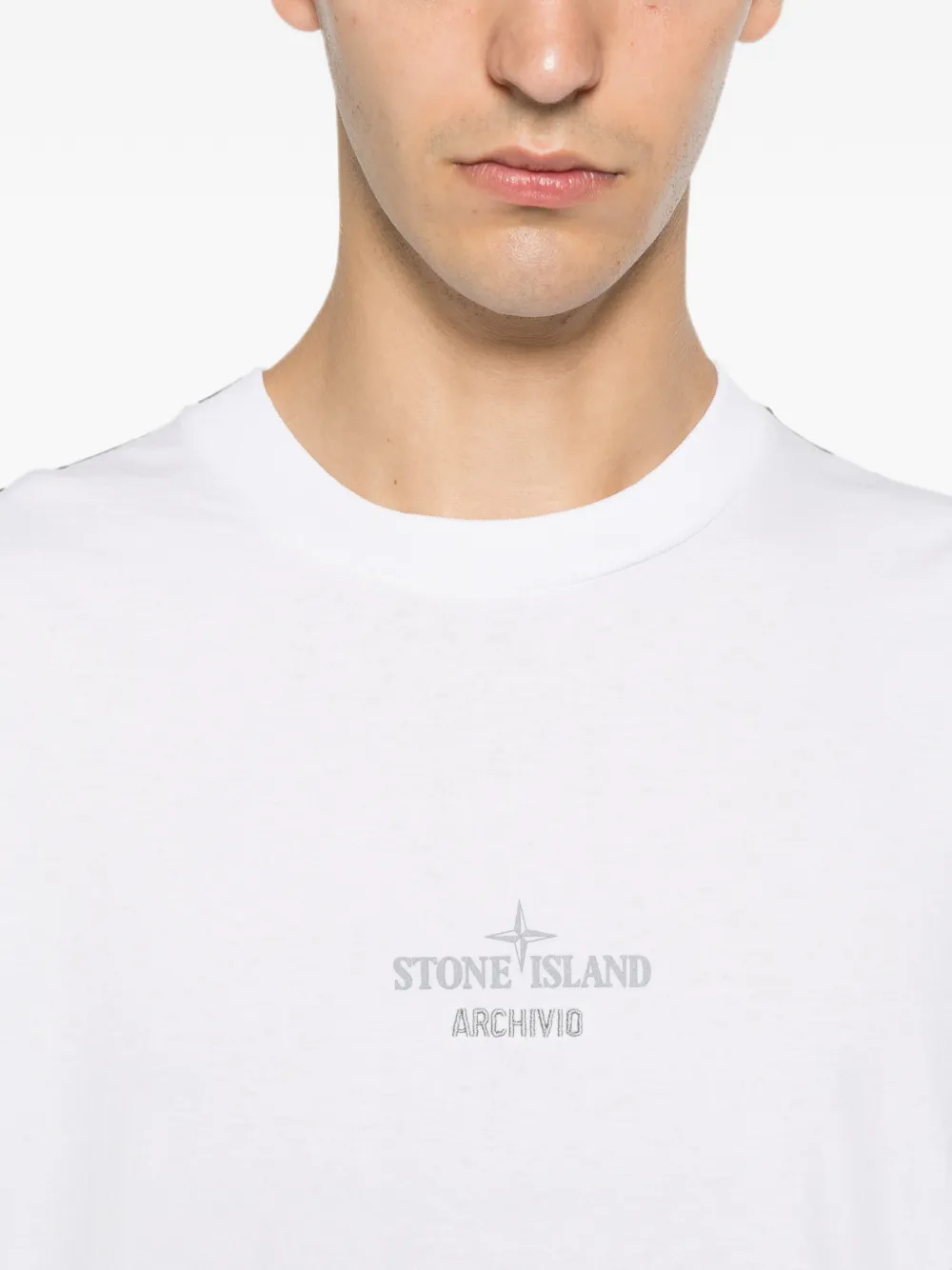 Stone Island T-shirt met print Wit