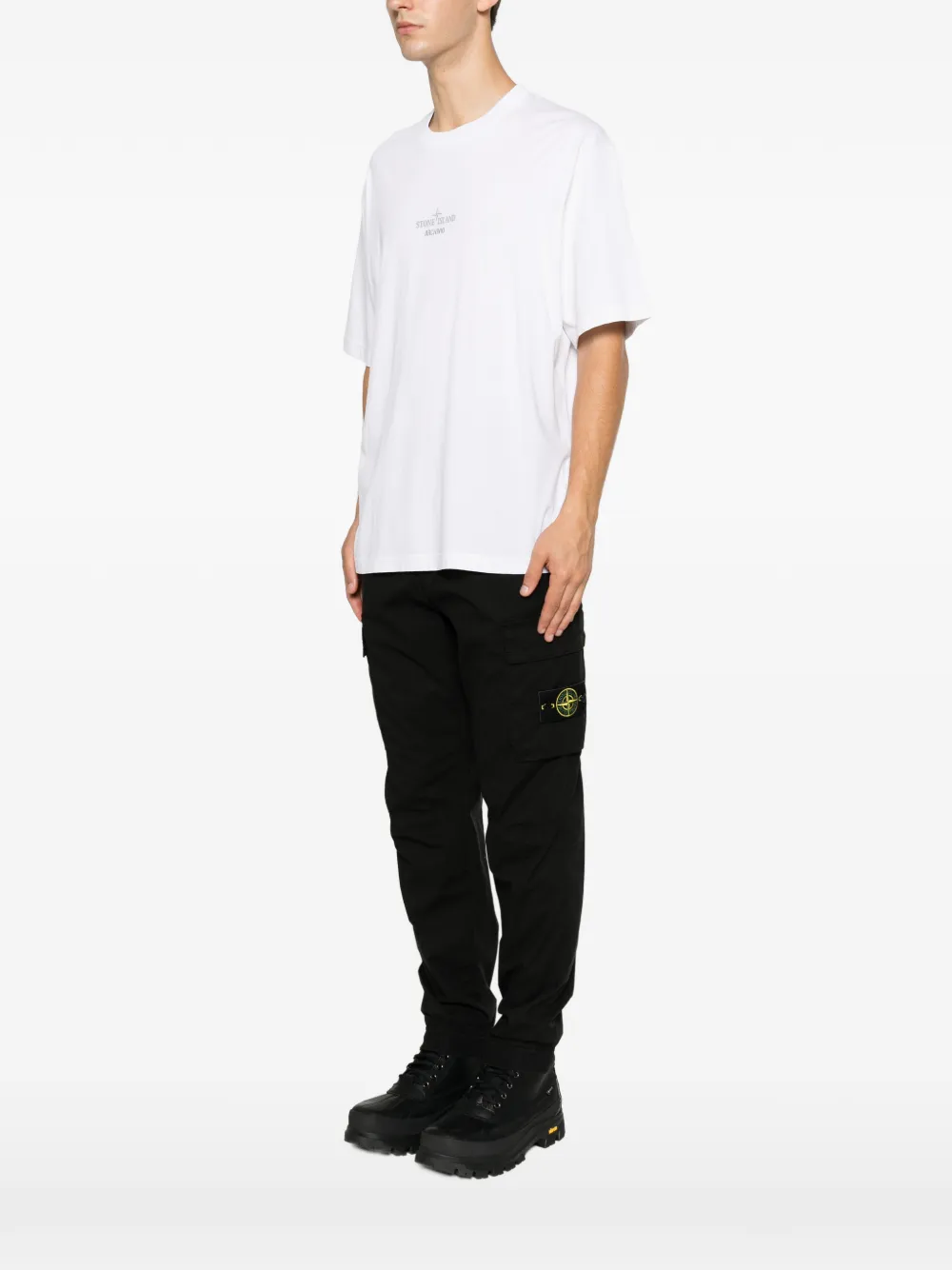 Stone Island T-shirt met print Wit