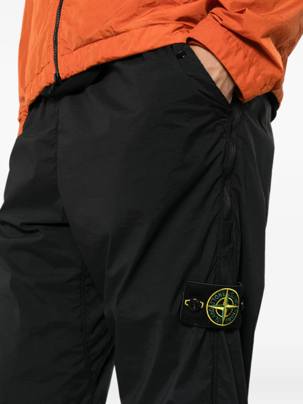 Stone Island 3100017 ultralicht nylon stretch-TC broek Zwart