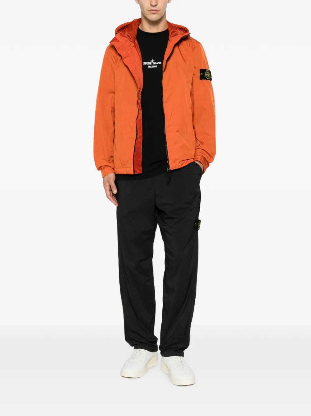 Stone Island 3100017 ultralicht nylon stretch-TC broek Zwart