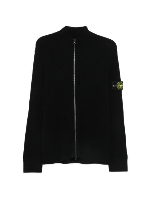 Stone Island logo-patch ribbed-knit sweater