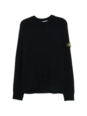 Moncler Crew Neck Knit Jumper | Black | FARFETCH