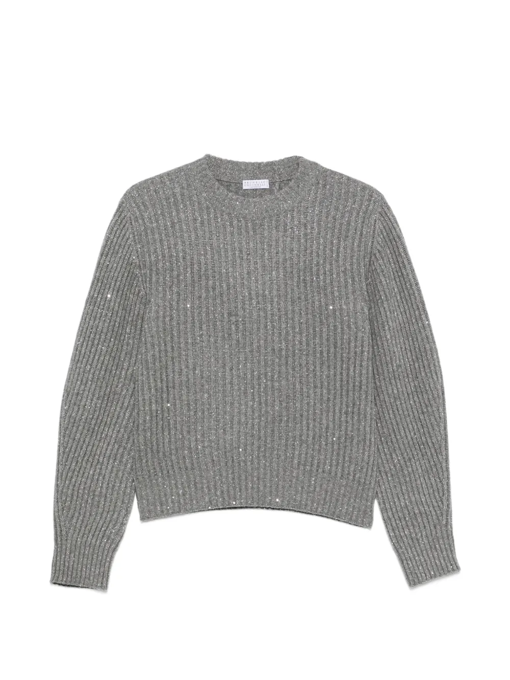 Brunello Cucinelli sequin-embellished ribbed-knit - Grau