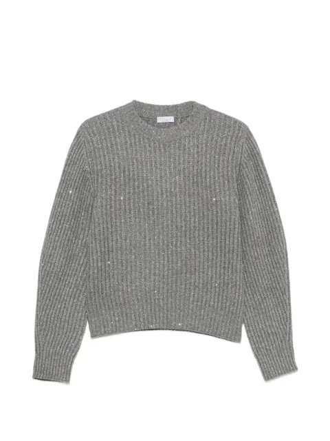 Brunello Cucinelli chaleco de canalé con detalles de lentejuelas