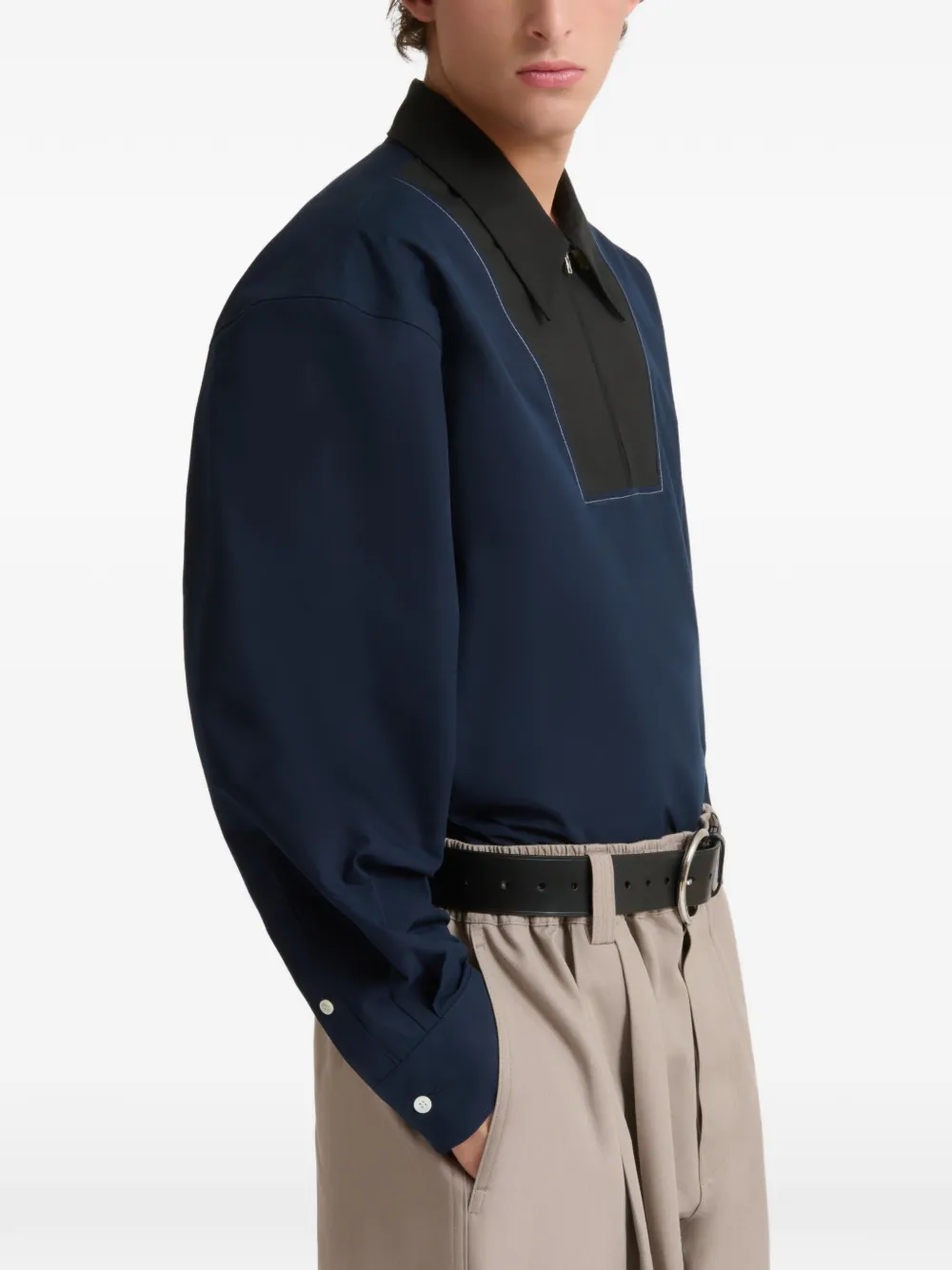 Marni Popeline overhemd met rits Blauw
