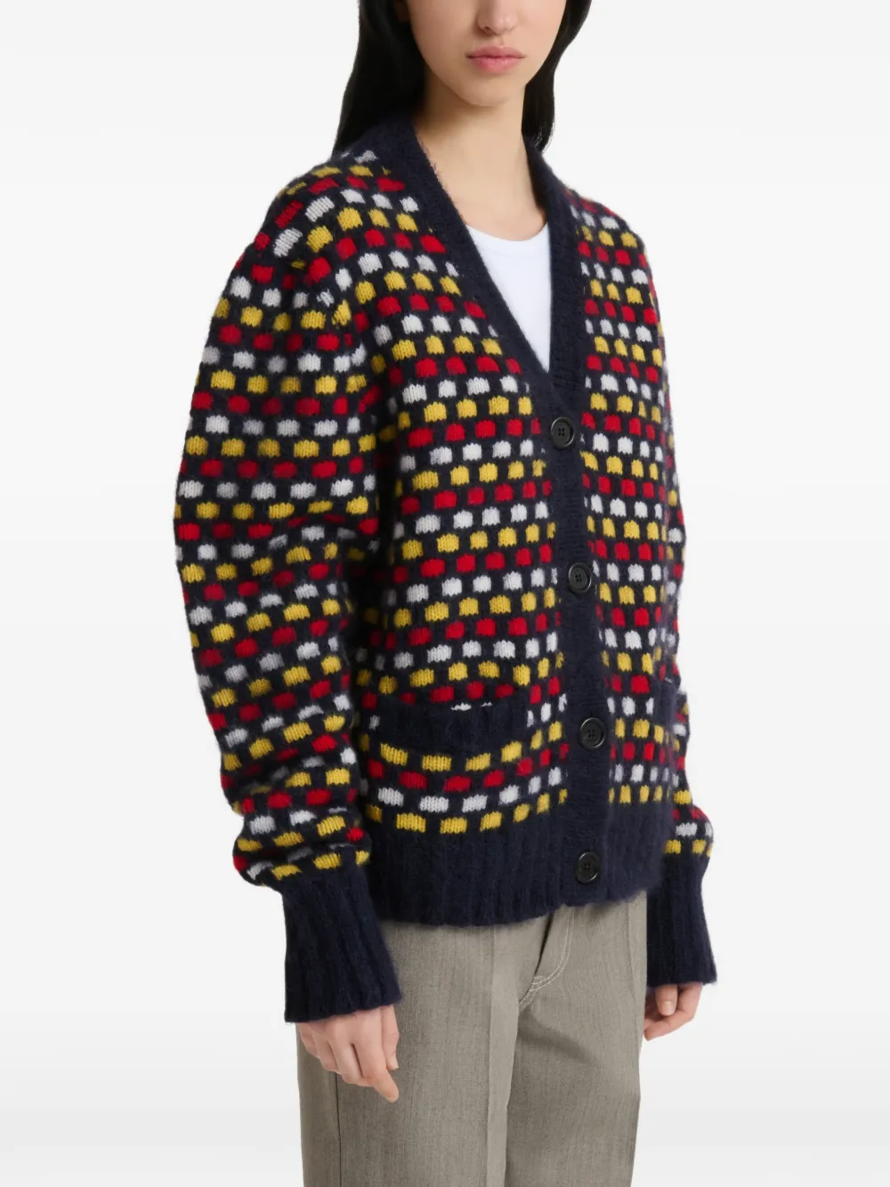 Marni Shetland wollen vest met jacquard Blauw