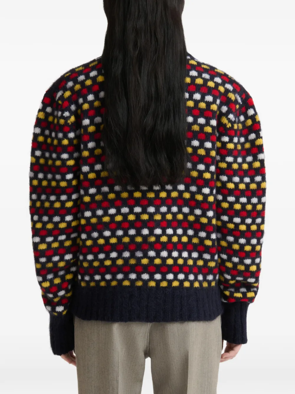 Marni Shetland wollen vest met jacquard Blauw
