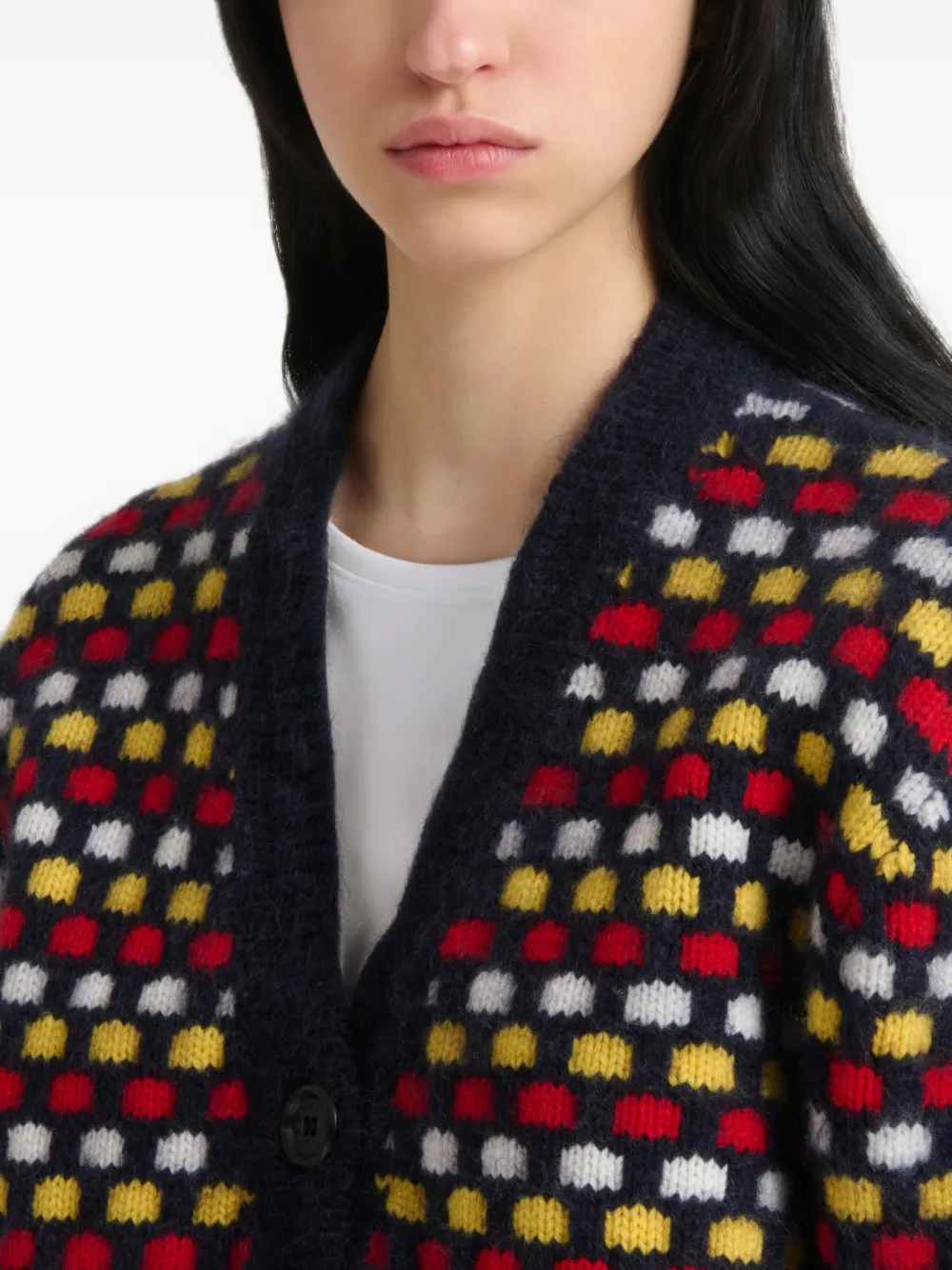 Marni Shetland wollen vest met jacquard Blauw