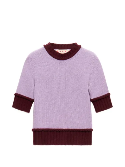 Marni purple wool blend jumper with contrast trims