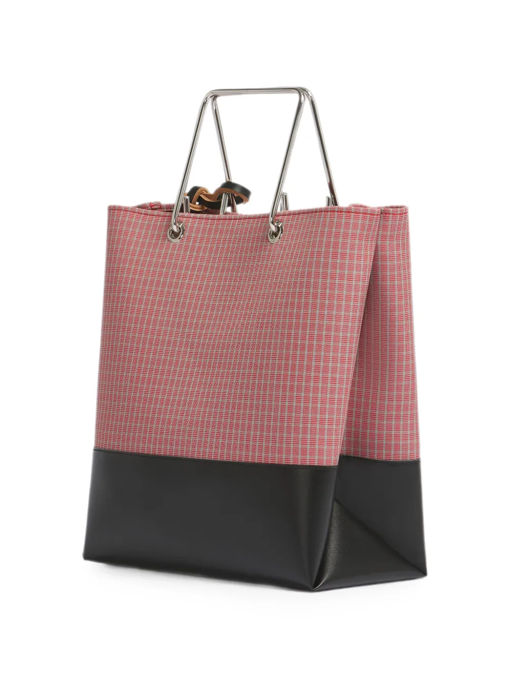 Marni Geruite shopper met metalen handvat Rood