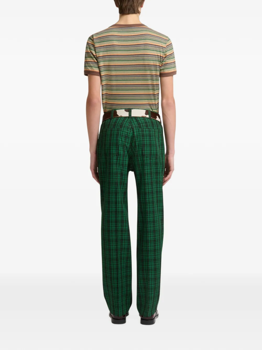 Marni Geruite wollen broek Groen
